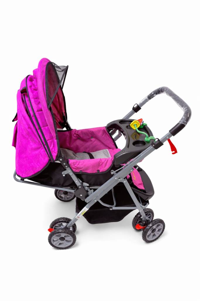 CARRIOLA CON JUGUETERO COLOR ROSA MODELO H-B
